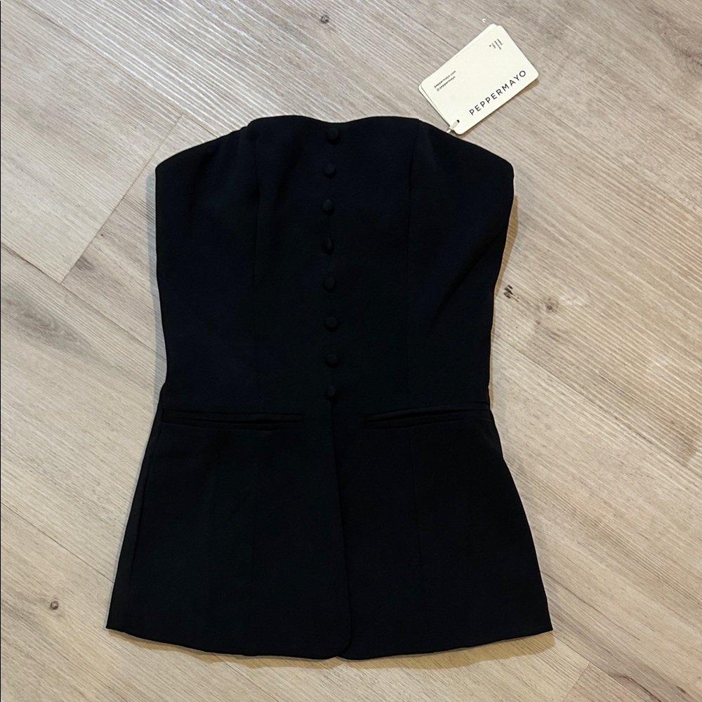 NWT Peppermayo Riviera strapless top black
